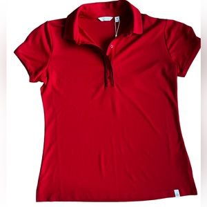 NEW! Lady Hagen Americana puff sleeve polo in red. Medium